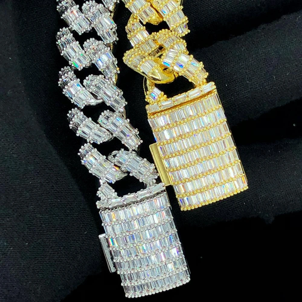 3D Baguette Cuban Link CZ Iced Out Hip Hop Bracelet 2 3D Baguette Cuban Link CZ Iced Out Hip Hop Bracelet - Image 2