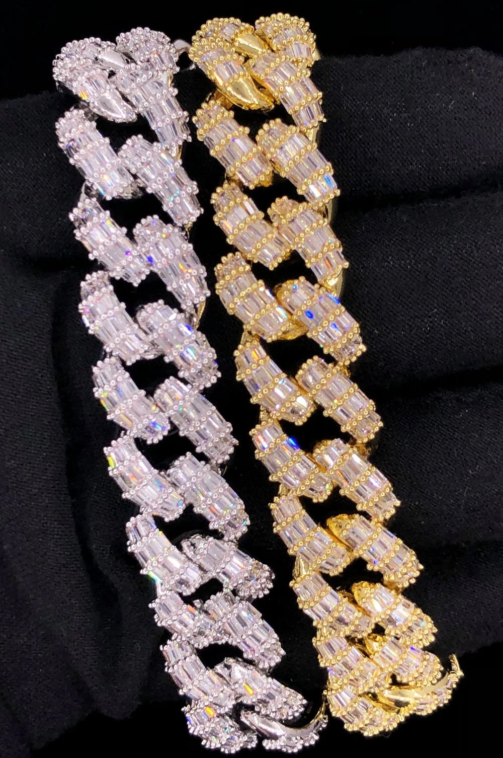 3D Baguette Cuban Link CZ Iced Out Hip Hop Bracelet 3 3D Baguette Cuban Link CZ Iced Out Hip Hop Bracelet - Image 3
