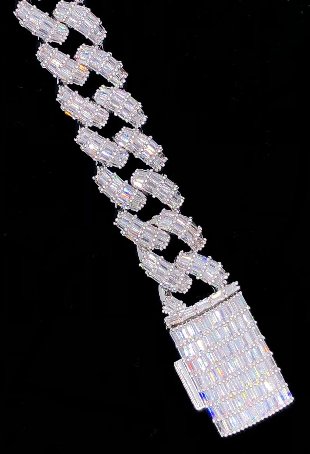 3D Baguette Cuban Link CZ Iced Out Hip Hop Bracelet 7 3D Baguette Cuban Link CZ Iced Out Hip Hop Bracelet - Image 7