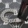 3D Cuban Moissanite Bracelet Iced Out 18MM .925 Sterling Silver
