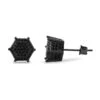 3D Pentagon Black CZ Hip Hop Earrings
