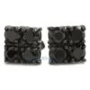 4 Stone Box Black CZ Diamond Bling Bling Earrings