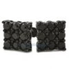 9 Stone Box Black CZ Bling Bling Earrings