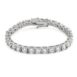 .925 Silver 6MM CZ 1 Row Bling Tennis Bracelet