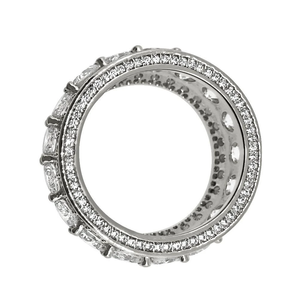 .925 Silver Bling Bling Royal 360 Eternity Band Rhodium CZ Ring 3 .925 Silver Bling Bling Royal 360 Eternity Band Rhodium CZ Ring - Image 3