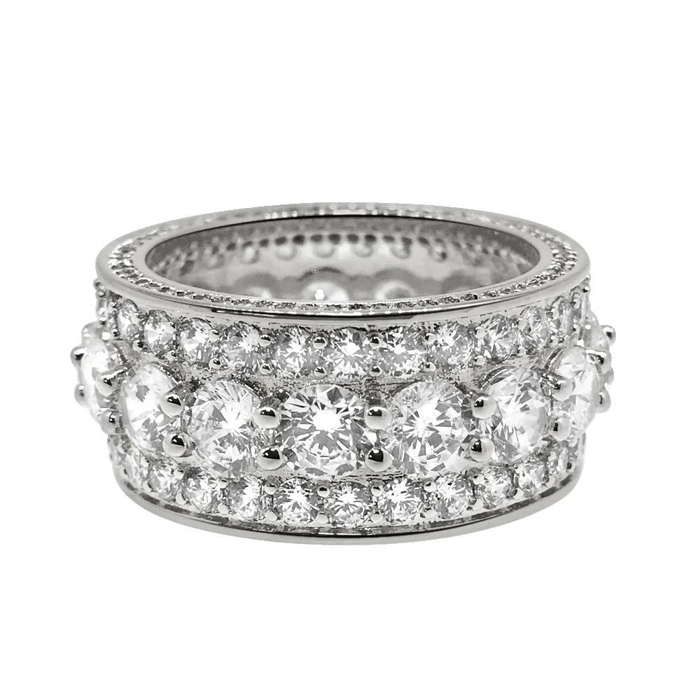 .925 Silver Bling Bling Royal 360 Eternity Band Rhodium CZ Ring 1 .925 Silver Bling Bling Royal 360 Eternity Band Rhodium CZ Ring