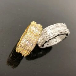 .925 Silver Exotic Baguette Princess Eternity Band CZ Rhodium Ring -Jewelry Sales Store 925 silver exotic baguette princess eternity band cz rhodium ring 7 hiphopbling 189217