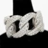 .925 Silver Miami Cuban CZ Hip Hop Bling Ring