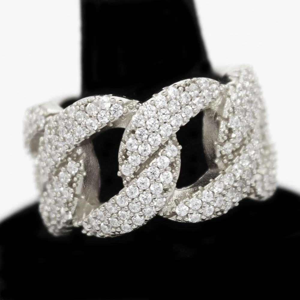 .925 Silver Miami Cuban CZ Hip Hop Bling Ring 1 .925 Silver Miami Cuban CZ Hip Hop Bling Ring