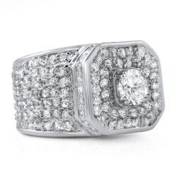 .925 Silver Presidential Bling Bling CZ Ring