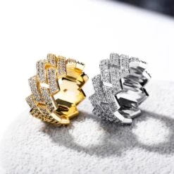 .925 Silver Sharp Cuban CZ Hip Hop Bling Ring -Jewelry Sales Store 925 silver sharp cuban cz hip hop bling ring hiphopbling 413574