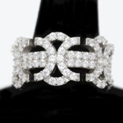 .925 Sterling Silver Byzantine CZ Hip Hop Bling Ring -Jewelry Sales Store 925 sterling silver byzantine cz hip hop bling ring white gold 7 hiphopbling 639894