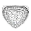 .925 Sterling Silver Trillion CZ Bling Bling Ring