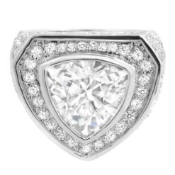 .925 Sterling Silver Trillion CZ Bling Bling Ring
