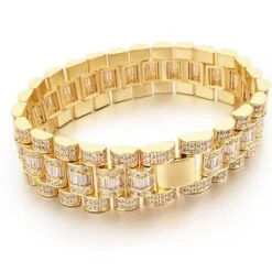 Baguette Custom President Bling Bling Bracelet 9 Baguette Custom President Bling Bling Bracelet -Jewelry Sales Store baguette custom president bling bling bracelet hiphopbling 840720