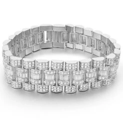 Baguette Custom President Bling Bling Bracelet 10 Baguette Custom President Bling Bling Bracelet -Jewelry Sales Store baguette custom president bling bling bracelet white gold 7 hiphopbling 442401