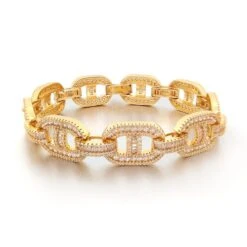Baguette Mariner CZ Bling Bling Bracelet 10 Baguette Mariner CZ Bling Bling Bracelet -Jewelry Sales Store baguette mariner cz bling bling bracelet hiphopbling 679631