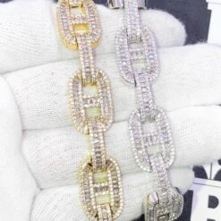 Baguette Mariner Iced Out Hip Hop Bracelet -Jewelry Sales Store baguette mariner iced out hip hop bracelet hiphopbling 944946