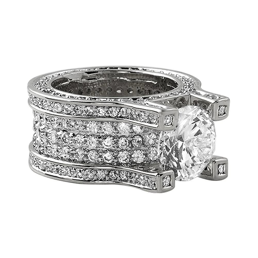 Baller Solitaire Eternity Rhodium Bling Iced Ring 1 Baller Solitaire Eternity Rhodium Bling Iced Ring