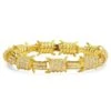 Barb Wire Baguette CZ Iced Out Hip Hop Bracelet