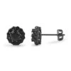 Black Flower Bling Bling CZ Earrings