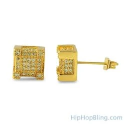Bling Bling Cube Lemonade CZ Earrings
