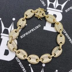 Bubble Mariner Link Iced Out Hip Hop Bracelet