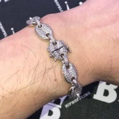 Bubble Mariner Link Iced Out Hip Hop Bracelet -Jewelry Sales Store bubble mariner link iced out hip hop bracelet hiphopbling 647137