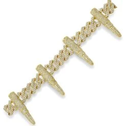 Bullet Cuban Link Iced Out Hip Hop Bracelet