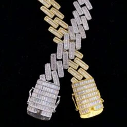 Channel Baguette Cuban Link Hip Hop Bling Bling Bracelet -Jewelry Sales Store channel baguette cuban link hip hop bling bling bracelet white gold 7 hiphopbling 603506