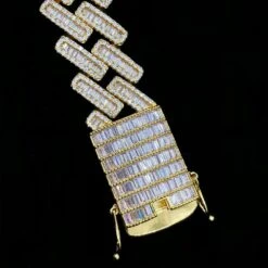 Channel Baguette Cuban Link Hip Hop Bling Bling Bracelet -Jewelry Sales Store channel baguette cuban link hip hop bling bling bracelet yellow gold 7 hiphopbling 109022