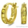 Channel Hoop Lemonade Canary CZ Bling Bling Earrings