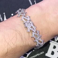 Crown Of Thorns VVS CZ Iced Out Hip Hop Bracelet -Jewelry Sales Store crown of thorns vvs cz iced out hip hop bracelet hiphopbling 485487