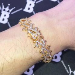Crown Of Thorns VVS CZ Iced Out Hip Hop Bracelet -Jewelry Sales Store crown of thorns vvs cz iced out hip hop bracelet hiphopbling 699940