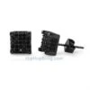 Custom 3D Cube Black Micro Pave CZ Ice Earrings