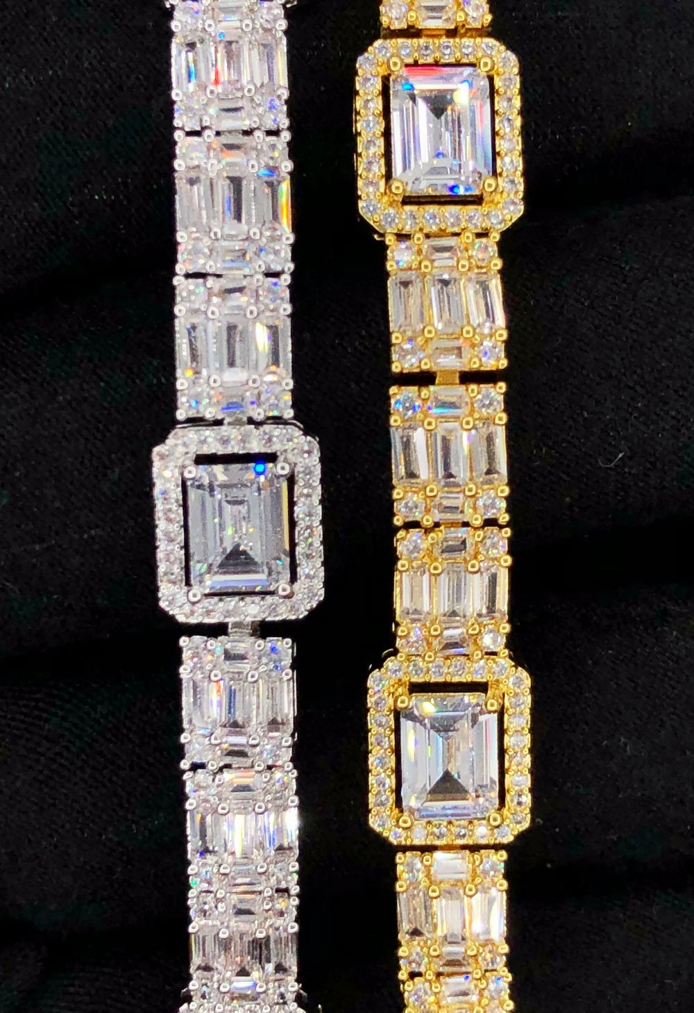 Custom Baguette Cluster Link Hip Hop Iced Out Bracelet 1 Custom Baguette Cluster Link Hip Hop Iced Out Bracelet