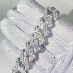 Custom Moissanite Sharp Cuban Link Iced Out Bracelet -Jewelry Sales Store custom moissanite sharp cuban link iced out bracelet hiphopbling 898220