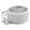 CZ 360 Mens Ring 20ct Solitaire Rhodium