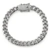 CZ Diamond Lock 10MM Cuban Bracelet Stainless Steel