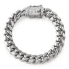 CZ Diamond Lock 14MM Cuban Bracelet Stainless Steel