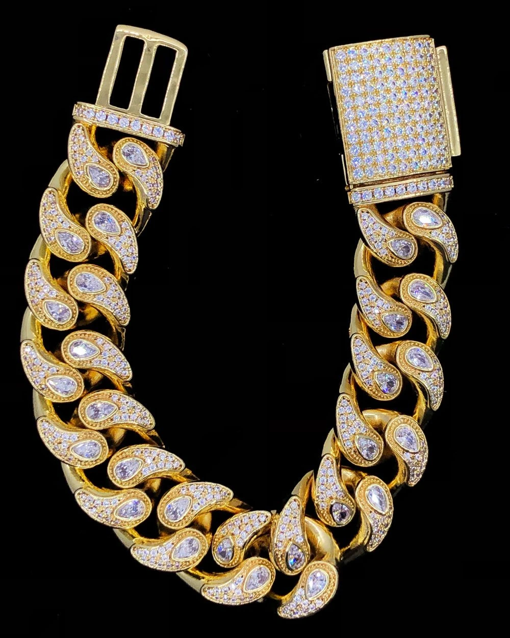 Drip Pear Cut Cuban CZ Iced Out Hip Hop Bracelet 3 Drip Pear Cut Cuban CZ Iced Out Hip Hop Bracelet - Image 3