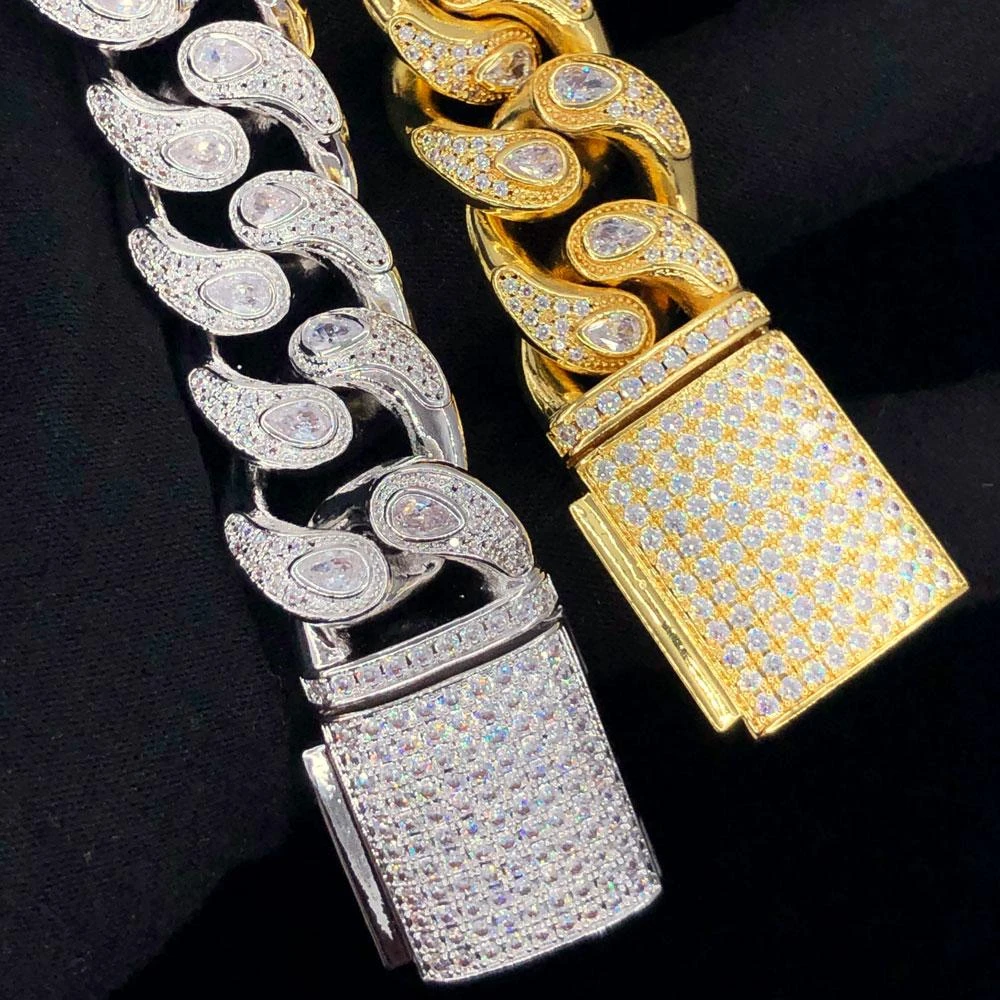 Drip Pear Cut Cuban CZ Iced Out Hip Hop Bracelet 1 Drip Pear Cut Cuban CZ Iced Out Hip Hop Bracelet