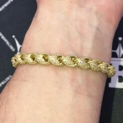 French Rope 8MM VVS CZ Iced Out Hip Hop Bracelet -Jewelry Sales Store french rope 8mm vvs cz iced out hip hop bracelet hiphopbling 584382