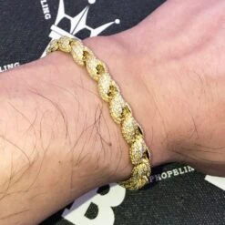 French Rope 8MM VVS CZ Iced Out Hip Hop Bracelet -Jewelry Sales Store french rope 8mm vvs cz iced out hip hop bracelet hiphopbling 619279