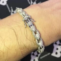 French Rope 8MM VVS CZ Iced Out Hip Hop Bracelet -Jewelry Sales Store french rope 8mm vvs cz iced out hip hop bracelet hiphopbling 845702