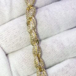 French Rope 8MM VVS CZ Iced Out Hip Hop Bracelet -Jewelry Sales Store french rope 8mm vvs cz iced out hip hop bracelet yellow gold 8 hiphopbling 246758