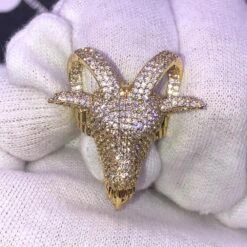 GOAT Iced Out Hip Hop Bling Ring -Jewelry Sales Store goat iced out hip hop bling ring hiphopbling 805863