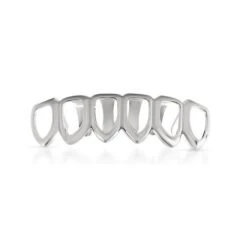 Grillz Silver 6 Tooth Outline Bottom Teeth