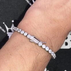 Hip Hop Bling VVS Iced Out Tennis Bracelet 4MM -Jewelry Sales Store hip hop bling vvs iced out tennis bracelet 4mm white gold 8 hiphopbling 359567
