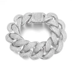 HUGE 24MM 3D Cuban Bling Bling Bracelet -Jewelry Sales Store huge 24mm 3d cuban bling bling bracelet white gold 8 hiphopbling 247067